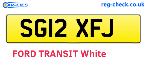 SG12XFJ are the vehicle registration plates.