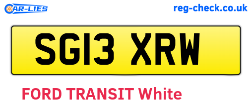 SG13XRW are the vehicle registration plates.