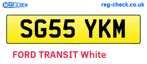 SG55YKM are the vehicle registration plates.
