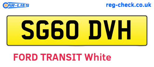 SG60DVH are the vehicle registration plates.