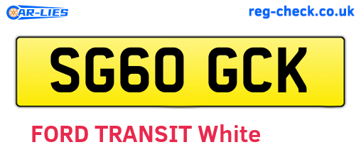 SG60GCK are the vehicle registration plates.