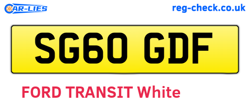 SG60GDF are the vehicle registration plates.