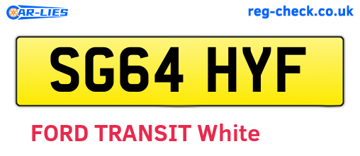 SG64HYF are the vehicle registration plates.