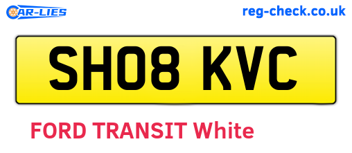 SH08KVC are the vehicle registration plates.