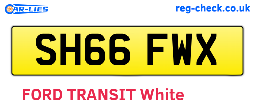 SH66FWX are the vehicle registration plates.