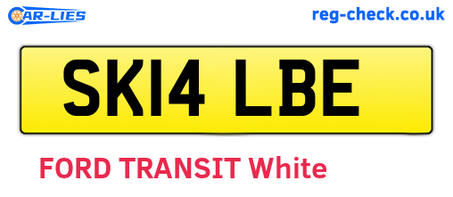 SK14LBE are the vehicle registration plates.
