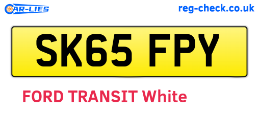 SK65FPY are the vehicle registration plates.