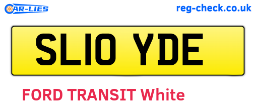 SL10YDE are the vehicle registration plates.
