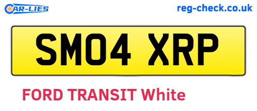 SM04XRP are the vehicle registration plates.