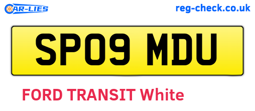 SP09MDU are the vehicle registration plates.
