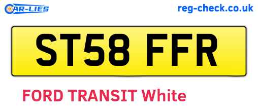 ST58FFR are the vehicle registration plates.
