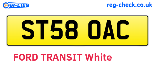 ST58OAC are the vehicle registration plates.
