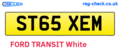 ST65XEM are the vehicle registration plates.