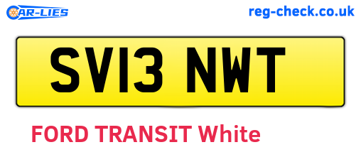 SV13NWT are the vehicle registration plates.