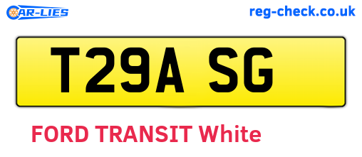 T29ASG are the vehicle registration plates.