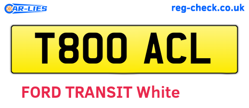 T800ACL are the vehicle registration plates.