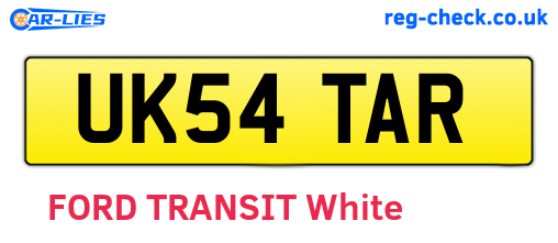UK54TAR are the vehicle registration plates.