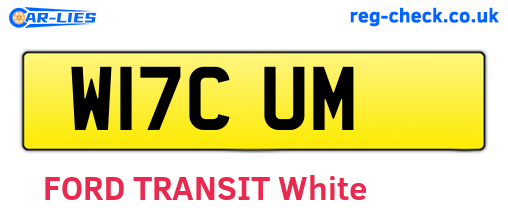 W17CUM are the vehicle registration plates.