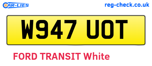 W947UOT are the vehicle registration plates.