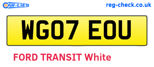 WG07EOU are the vehicle registration plates.