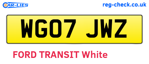 WG07JWZ are the vehicle registration plates.