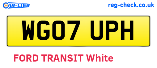 WG07UPH are the vehicle registration plates.