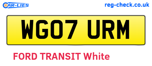WG07URM are the vehicle registration plates.