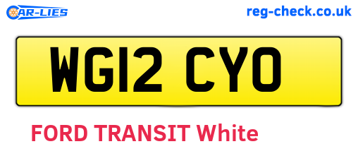 WG12CYO are the vehicle registration plates.