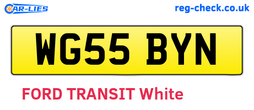 WG55BYN are the vehicle registration plates.