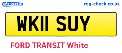 WK11SUY are the vehicle registration plates.