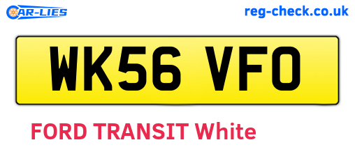 WK56VFO are the vehicle registration plates.