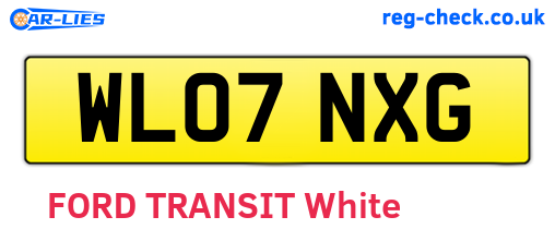 WL07NXG are the vehicle registration plates.