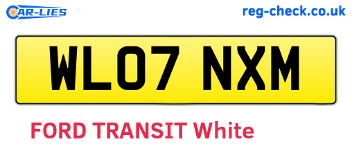 WL07NXM are the vehicle registration plates.