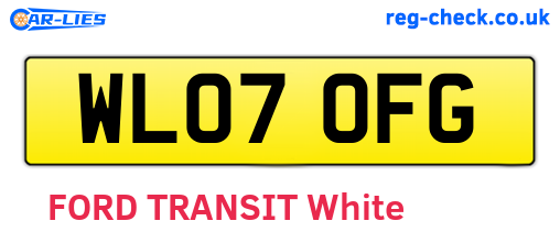 WL07OFG are the vehicle registration plates.