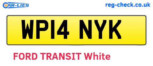 WP14NYK are the vehicle registration plates.