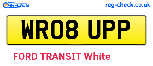 WR08UPP are the vehicle registration plates.