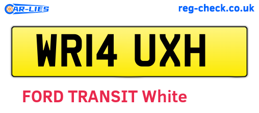 WR14UXH are the vehicle registration plates.