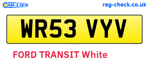 WR53VYV are the vehicle registration plates.