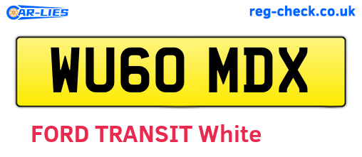 WU60MDX are the vehicle registration plates.