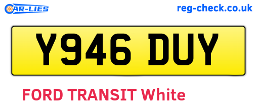 Y946DUY are the vehicle registration plates.