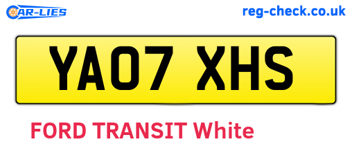 YA07XHS are the vehicle registration plates.