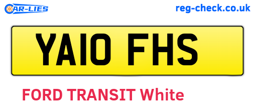 YA10FHS are the vehicle registration plates.