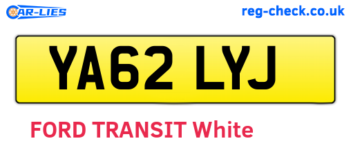 YA62LYJ are the vehicle registration plates.