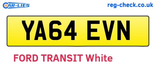 YA64EVN are the vehicle registration plates.