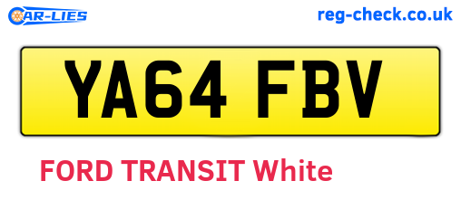 YA64FBV are the vehicle registration plates.
