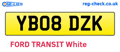 YB08DZK are the vehicle registration plates.