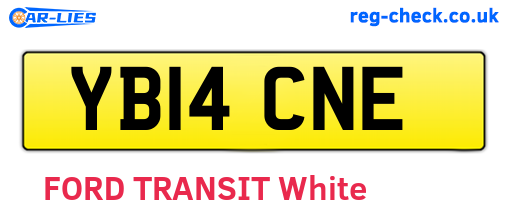 YB14CNE are the vehicle registration plates.