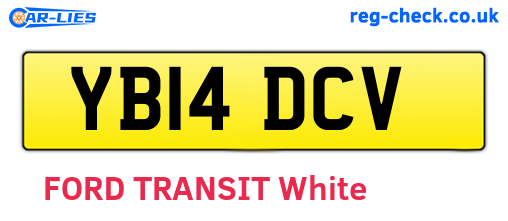 YB14DCV are the vehicle registration plates.