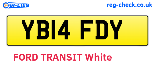 YB14FDY are the vehicle registration plates.