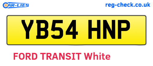 YB54HNP are the vehicle registration plates.